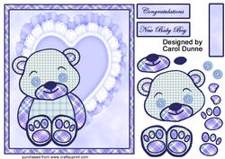 Baby Blue Check Decoupage