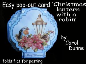 Easy Pop-out Card 'lantern and Robin'