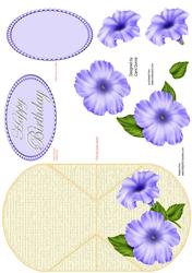 Blue Petunias Wobble Card