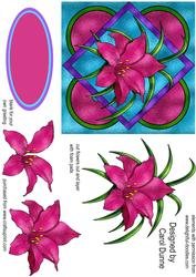 Stained Glass Pink Lilies