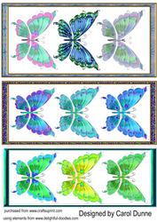 Butterfly Panels in Blues and Greens