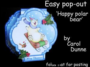 Easy Pop-out Card 'happy Polar Bear'