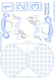Blue Rocking Horse Wobble Card