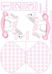 Pink Rocking Horse Wobble Card
