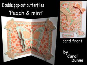 Double Pop-out Butterfly - Peach and Mint