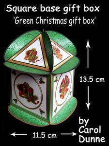 Square Based Gift Box - Green Gift Box