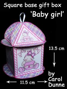 Square Based Gift Box - Baby Girl