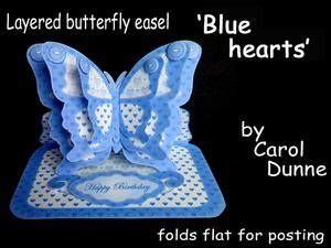 Layered Easel Card-butterfly-blue Hearts