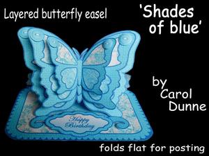 Layered Easel Card-butterfly- Shades of Blue