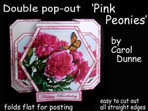 3D Double Pop-out - Pink Peonies