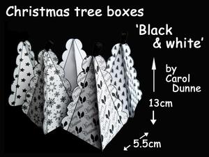 Christmas Tree Boxes - Black & White Set