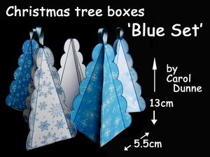 Christmas Tree Boxes - Blue & White Set