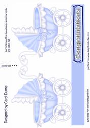 Blue Pram Shaped Card