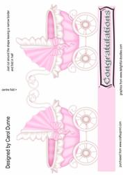 Pink Pram Shaped Card