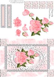 Pink Roses with a Silver Frame