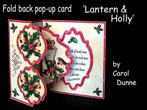 Fold Back Pop-up - Christmas Lantern, Holly & Robin