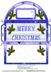 Money Wallet - Christmas with Holly (blue)