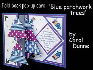 Fold Back Pop-up - Blue Patchwork Trees