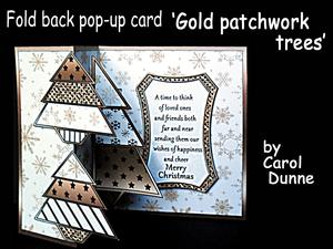 Fold Back Pop-up - Gold Patchwork Trees