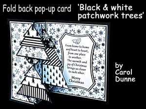 Fold Back Pop-up - Black and White Patchwork Trees