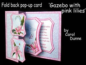 Fold Back Pop-up- Gazebo with Pink Lilies