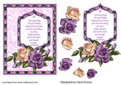 Heritage Roses Decoupage with Verse