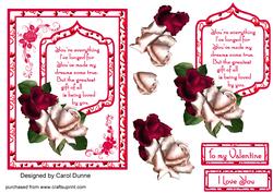 Valentine Red & White Roses