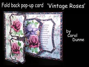Fold Back Pop-up Vintage Roses Mother's Day