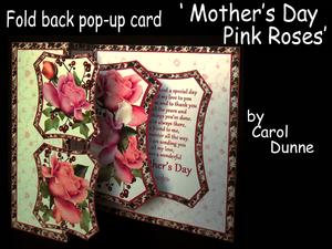 Fold Back Pop-up Mother's Day Pink Roses
