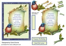 Blubird Birthday Scroll