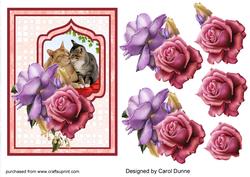 Cats and Roses Card Front
