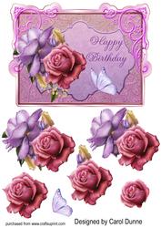 Pink & Lilac Roses - Birthday