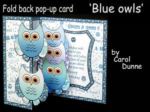 Fold Back Pop-up Blue Owls