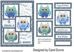 Three Squares Blue Owls