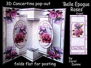 3D Concertina Pop-out - Belle Epoque Roses