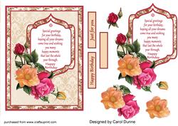Bouquet of Roses Decoupage with Verse