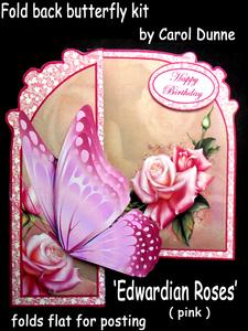 Fold Back Butterfly Kit - Edwardian Roses (pink)