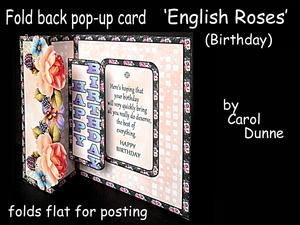 Fold Back Pop-up English Roses Birthday