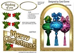Christmas Baubles Cutaway Card