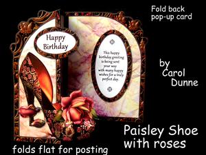 Fbp Paisley Shoe with Roses Decoupage