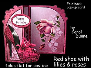 Fbp Red Shoe with Lilies and Roses