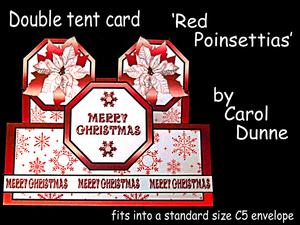 Double Tent Cards- Red Poinsettias