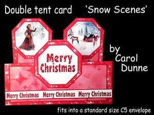 Double Tent Cards- Snow Scenes -red