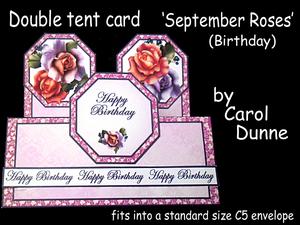 Double Tent Cards- September Roses (birthday)