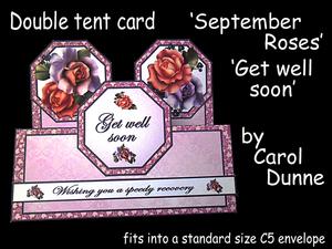 Double Tent Cards- September Roses (get Well Soon)
