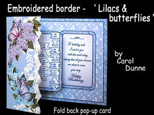Embroidered Border - Lilacs & Butterflies