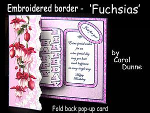Embroidered Border - Fuchsias