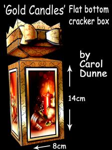 Flat Bottom Cracker Box- Gold Candles