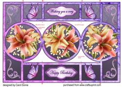 Downton Lilies Circle Shutter Card