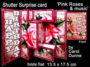 Shutter Surprise Card - Pink Roses & Music